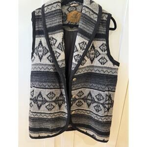 Vintage 70's Woolrich Southwest Western Woven Wool Vest Size M